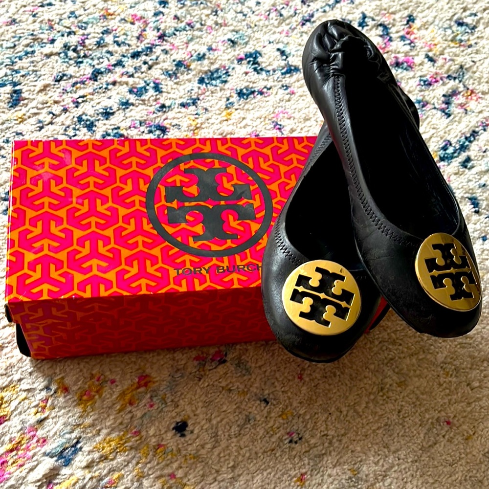 8.5 Black Tory Burch Ballet Flats